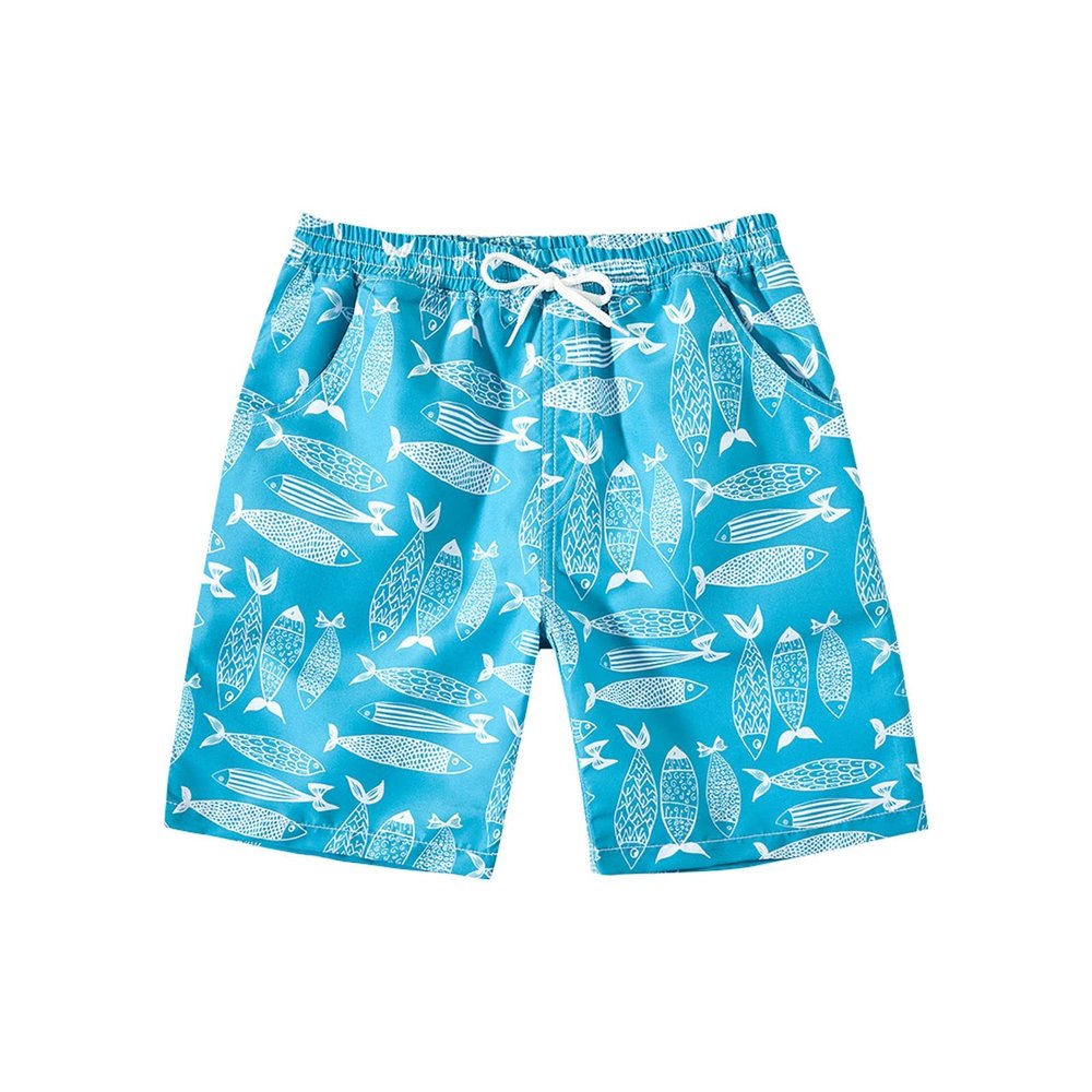 Boys Swim Trunks Stretch Quick-Dry Swim Shorts Kids Bathing Suits Toddler Boy Swimsuit Swimwear (Blue, 13-14 Years)