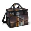 Cooler Bag Large Lunch Bag with Double Zipper Bridge Skyline Insulated Grocery Bag Reusable Lunch Box for Camping Beach view 1