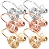 OATIPHO Clip on Earrings 6Pcs Spiral Pressure Ear Clips for Unpierced Ears Adjustable Lightweight Ear Cuffs for Women Daily and Special Occasions view 1