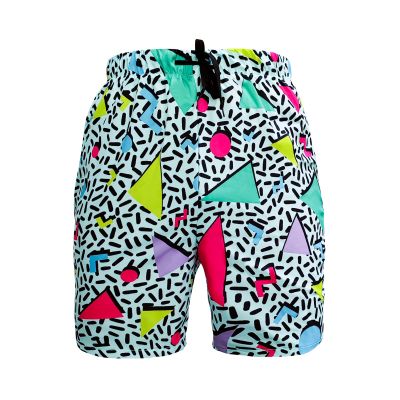 70s 80s Bilayer Shorts for Men - 90s Summer Party Hawaiian Beach Disco Shorts (US, Alpha, Small, Regular, Regular, 80s 90s Blue)