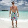 70s 80s Bilayer Shorts for Men - 90s Summer Party Hawaiian Beach Disco Shorts (US, Alpha, Small, Regular, Regular, 80s 90s Blue) view 2