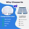 maamgic 7 Inch Mens Swim Trunks with Compression Liner Board Shorts with Zippered Pocket Bathing Suit for Beach Vacation United States Flag Splicing Medium view 3
