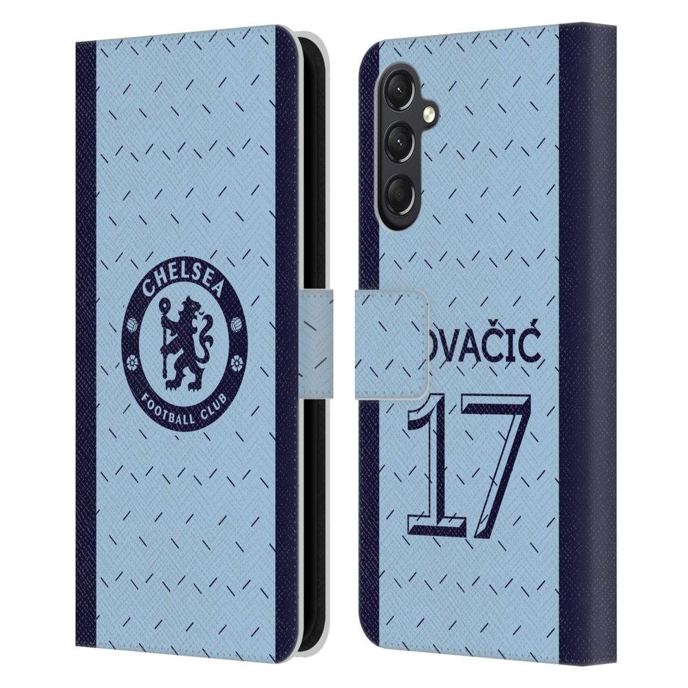 Head Case Designs Officially Licensed Chelsea Football Club Mateo Kovacic 2020/21 Players Away Kit Group 1 Leather Flip Case Compatible with Samsung Galaxy A24 4G / M34 5G