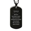 Husband Gifts, Distance May Keep us Apart, Long Distance Relationship Black Dog Tag for Husband, Birthday Christmas Unique Husband Gifts view 1