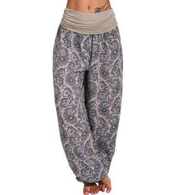 Women's Boho Pants Harem Hippie Yoga Gypsy Beach Palazzo Indian Pants Hippie Harem Baggy Loose Fit Trouser Pants Smocked Waist Baggy Bohemian Boho Hippie Yoga Harem Pants
