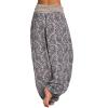 Women's Boho Pants Harem Hippie Yoga Gypsy Beach Palazzo Indian Pants Hippie Harem Baggy Loose Fit Trouser Pants Smocked Waist Baggy Bohemian Boho Hippie Yoga Harem Pants view 2