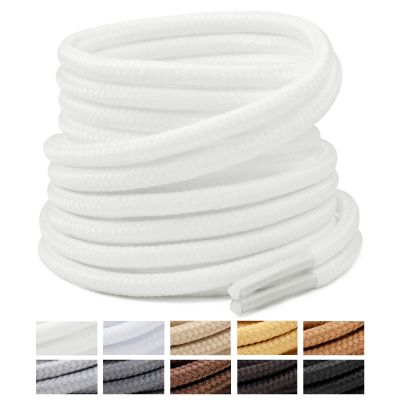 Handshop 2 Pairs Round Boots Shoelaces 4 MM Athletic Replacement Shoe Laces 30-63 Shoestrings For Running Sporting Walking Cream White 76