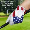 GOLTERS Left Hand Golf Gloves with USA Flag - Synthetic Leather Lycra Fiber Adjustable Strap (Men's, X-Large) view 2