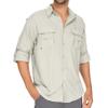 Anteef Mens Safari Shirts Long Sleeve UV Protection Hiking Fishing UPF 50+ Quick Dry Camping Travel Shirts(5052 Light Khaki 3XL) view 1