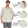 Anteef Mens Safari Shirts Long Sleeve UV Protection Hiking Fishing UPF 50+ Quick Dry Camping Travel Shirts(5052 Light Khaki 3XL) view 4
