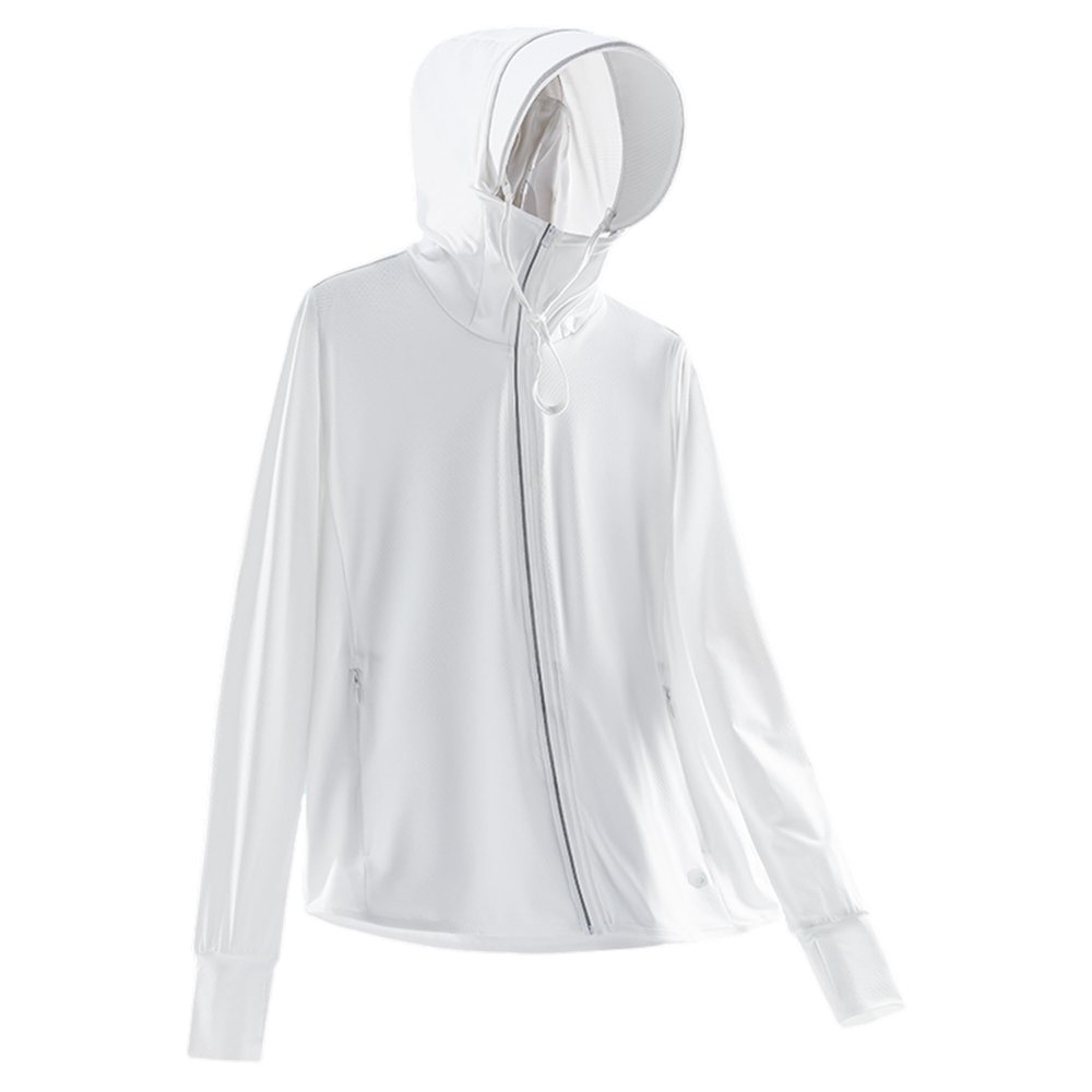 Wizhibr Women's UPF 50+ Sun Protection Jacket Lightweight Cool UV Shirt Long Sleeve with Hoodie Brim Thumb Hole Running