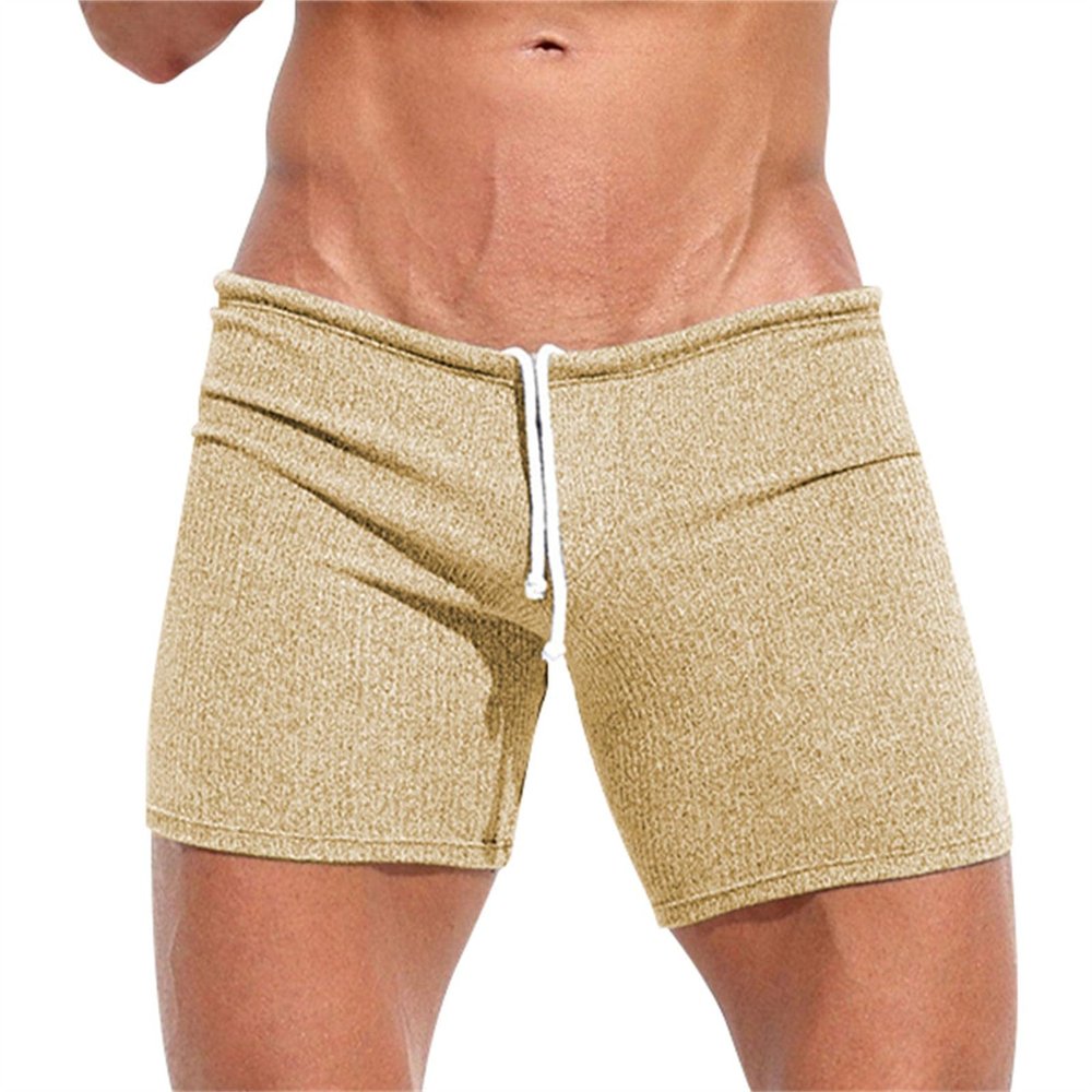 Men's Casual Shorts Knit Workout Attire Elastic Waist Drawstring Workout Running Jogging Summer Beach Sweat Shorts Athletic Pajama Jogger Gym Basketball Shorts with Pockets Khaki