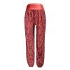 Women's Smocked Waist Boho Flowy Yoga Harem Pants Hippie Clothes Black Boho Harem Pants Women Smocked Pants for Women Breathable Soft Harem Casual Pants with Pockets view 4