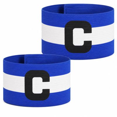 LIOOBO 2 Pack Soccer Captain Armbands Adjustable Touch Fastener Football Captain Armband for Youth and Adult Team Matches Training School Leagues Unisex Sports Accessory