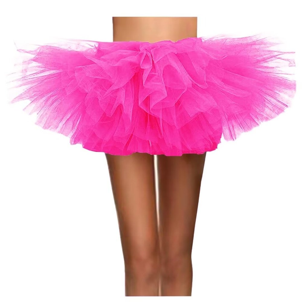 WDPL Women's Mini Ballet Halloween Tutu Costume Tulle Skirt Rose009 X-Large