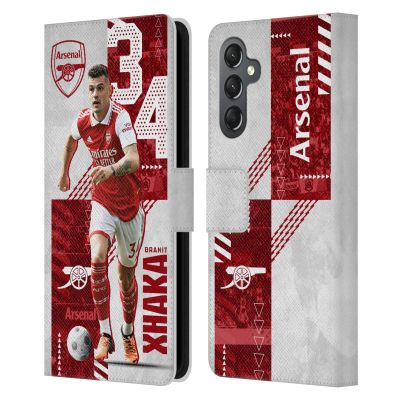Head Case Designs Officially Licensed Arsenal FC Granit Xhaka 2022/23 First Team Leather Wallet Case Compatible with Samsung Galaxy A25 5G