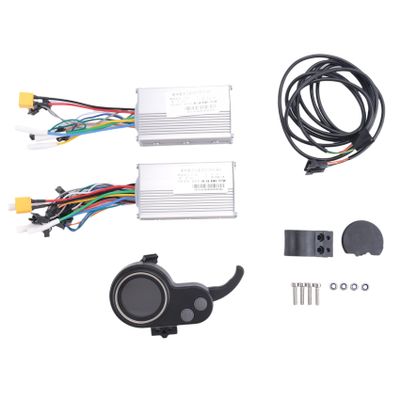 Srutueo 52V 25A 1200-1600W JP Brushless Motor Controller with LCD Display Panel for Electric Bike Scooter Stall Speed Controller, Black&Silver