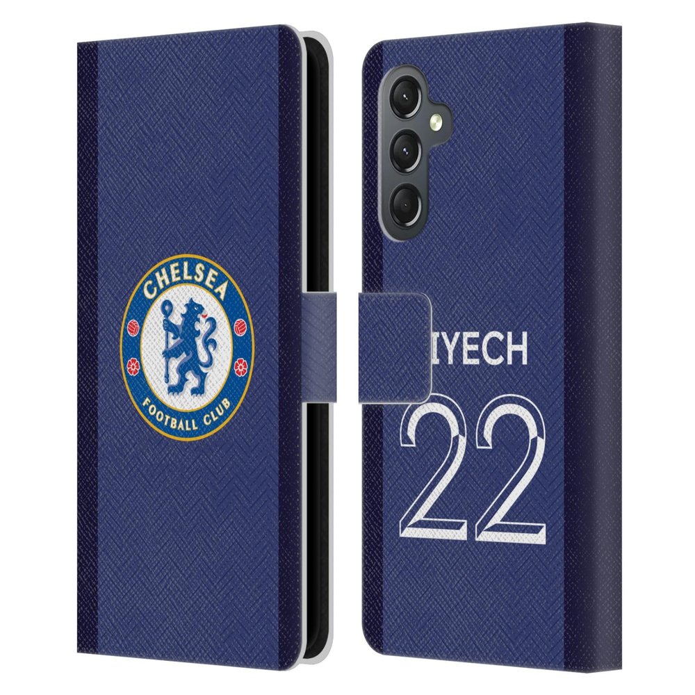 Head Case Designs Officially Licensed Chelsea Football Club Hakim Ziyech 2020/21 Players Home Kit Group 1 Leather Flip Case Compatible with Samsung Galaxy A25 5G