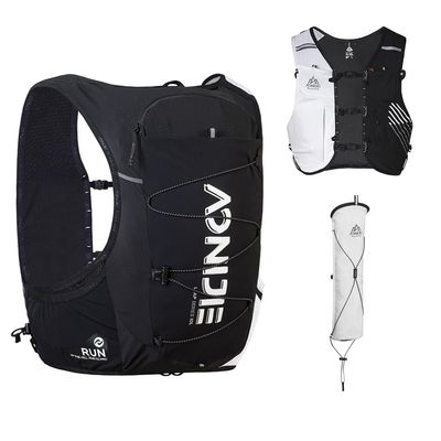 OUNERGY Running Hydration Vest 10L Large Capacity & Fits 6.8 inch Phones,Hydration Backpack for Trail Running,Hiking,Cycling (Black White with 2*500ML,M) (XL,Black White with 2*500ML)