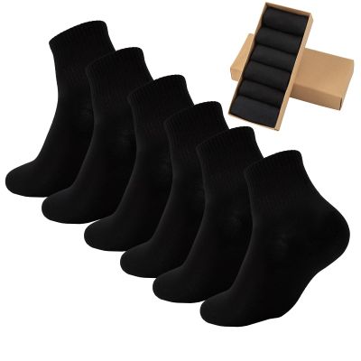 Digoon Women's Mini Crew Ankle Socks Pure Cotton Athletic Casual All Season Socks for Women (Cotton, Color-04-6pairs black)