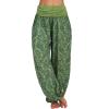 Harem Pants for Women High Waisted Wide Leg Yoga Capris Crop Pants Sweatpants with Pockets Linen Pants Wide Leg High Elastic Waisted Drawstring Boho Beach Harem Pants view 1