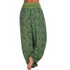 Harem Pants for Women High Waisted Wide Leg Yoga Capris Crop Pants Sweatpants with Pockets Linen Pants Wide Leg High Elastic Waisted Drawstring Boho Beach Harem Pants view 2
