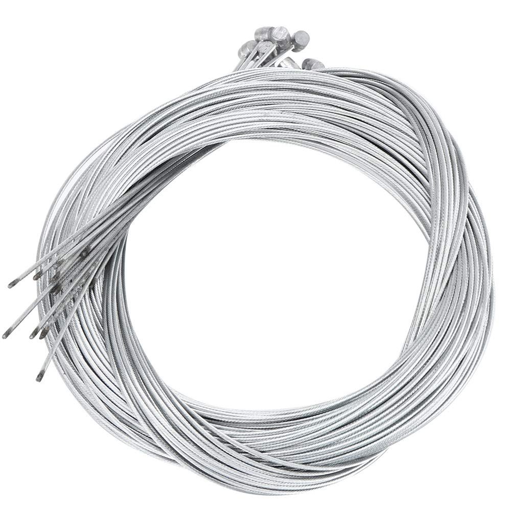 POENVFPO Brake Cables, 20PCS Metal Electric Rear Cable Core Brake Line for Road Bike, Mountain Bike(2.5M Length 1.6mm Thick)