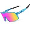 BangLong Polarized Cycling Glasses Sports Sunglasses, UV400 Protection, Men Women Running Fishing Driving Baseball Glasses (Blue Pink) view 1