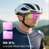 BangLong Polarized Cycling Glasses Sports Sunglasses, UV400 Protection, Men Women Running Fishing Driving Baseball Glasses (Blue Pink) view 2