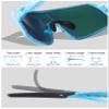 BangLong Polarized Cycling Glasses Sports Sunglasses, UV400 Protection, Men Women Running Fishing Driving Baseball Glasses (Blue Pink) view 3