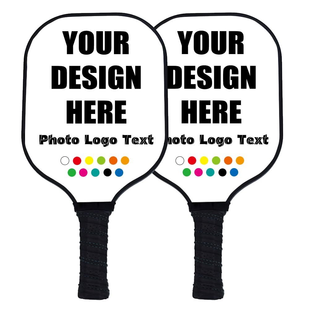 Custom Pickleballs Paddles, Personalized with Image Text Logo Pickleballs Paddles, First Paddle for Beginners, White
