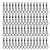HERCHR Fishing Swivels, 60 pcs 2.8cm/1.1in Stainless Steel Fishing Snap Carp Rolling Barrel Swivels Quick Connect Swivels Fishing Tackle Accessories view 1
