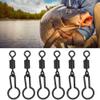 HERCHR Fishing Swivels, 60 pcs 2.8cm/1.1in Stainless Steel Fishing Snap Carp Rolling Barrel Swivels Quick Connect Swivels Fishing Tackle Accessories view 2