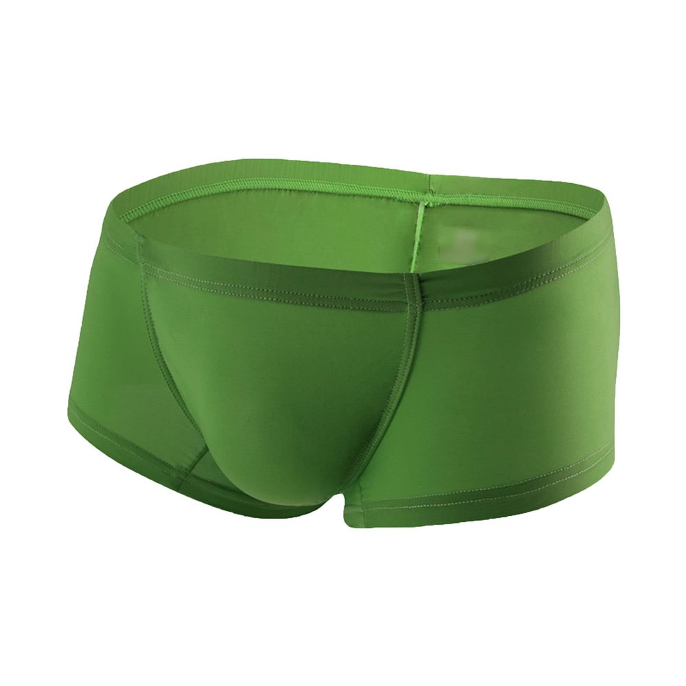 JEKE-DG Men's Ice Silk Trunks Underwear Seamless Thin Boxer Briefs Multipack Summer Comfort Boxer Shorts Underpants (Large,Green-1pc)