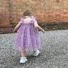AGQT Baby Girls Tutu Dress Sleeveless Kids Tulle Birthday Party Dresses Casual Playwear Tunic Babydoll Dress Purple Flower Size 6-12 Months view 3