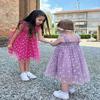 AGQT Baby Girls Tutu Dress Sleeveless Kids Tulle Birthday Party Dresses Casual Playwear Tunic Babydoll Dress Purple Flower Size 6-12 Months view 4