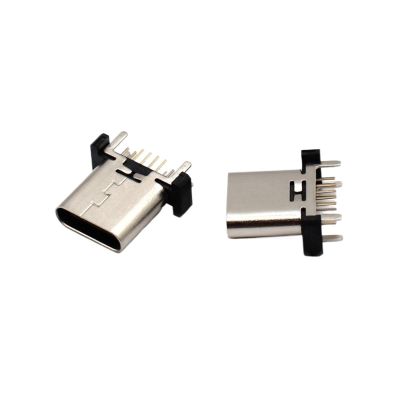 50pcs USB Connector Type C 16pin Female USB 3.1 Vertical Through Hole for Charger Adapter DIY Charging case Data Transceiver (Color : H 10MM)