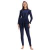 IDOPIP Muslim Swimsuit for Women Modest Rash Guard Burkini Beachwear Full Cover Bathing Suit Sun Protection Swimming Suit UPF 50+ Conservative Swim Suit Islamic Swimwear Hijab 3Piece Set Navy Blue S view 2