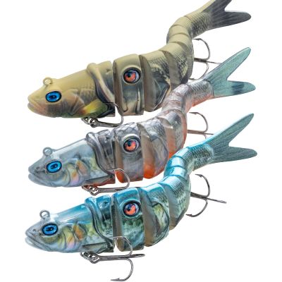 Handing Fishing Lures for Bass and Pike 3.9" 3-Pieces Lifelike Multi-Jointed Lures with Mustad Hooks, Fishing Bait for Freshwater and Saltwater 3/8oz