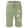 NineFit Basics Men's Linen Capri Pants 2024 Funny Print Short Pants Cotton Hiking Shorts Casual Lightweight 3/4 Baggy Pants Drawstring Elastic Waist Beach Yoga Pants with Pockets Green, X-Large view 2