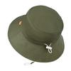 jerague Baby Boy Sun Hat Linen Cotton,Infant Toddler Babies Boys Sunhat 6-12 Months Adjustable Beach Bucket Cap with UPF 50+ Protection, 024-army Green view 3