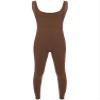 Sxiwei Mens Footless Tank Top Bodysuits Stretchy Ribbed Jumpsuits Striped Unitard Full Body Shaper Brown XX-Large view 3