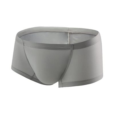JEKE-DG Men's Ice Silk Trunks Underwear Seamless Thin Boxer Briefs Multipack Summer Comfort Boxer Shorts Underpants (Large,Grey-1pc)