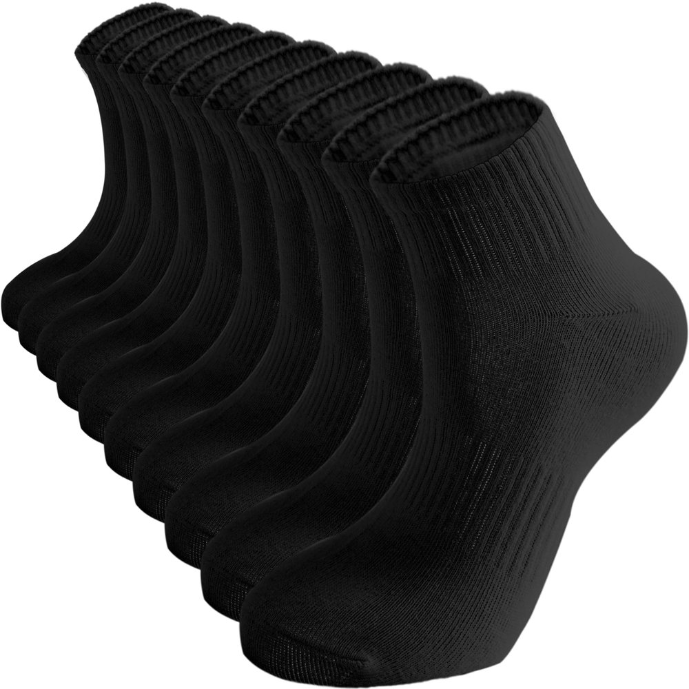 ACCFOD Womens Black Ankle Socks Thin Cotton Gym Socks Athletic Mini Crew Socks 5-9