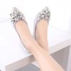 IvoireCh Womens Ballet Flats Foldable Rhinestone Pointed Toe Comfortable Slip on Wedding Flat Shoes Dress Flats for Women view 4