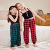 Arshiner Girls Pajama Pants Kids Plaid Pj Pants Comfy Lounge Sleepwear Bottoms with Pockets Green Black Plaid 11-12 Years view 2