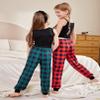 Arshiner Girls Pajama Pants Kids Plaid Pj Pants Comfy Lounge Sleepwear Bottoms with Pockets Green Black Plaid 11-12 Years view 4