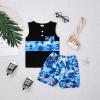 4t Boys Summer Clothes Baby Summer Tropical Beach Design Outfits Sleeveless Tank Tops & Pocket Pant set Blue 3 Years old-4 Years old view 2
