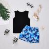 4t Boys Summer Clothes Baby Summer Tropical Beach Design Outfits Sleeveless Tank Tops & Pocket Pant set Blue 3 Years old-4 Years old view 3