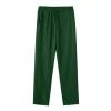 WENKOMG1 Cotton Linen Pants for Men Baggy Style Beach Trousers Lightweight Pajama Bottoms Solid Loose Fit Yoga Pants (Dark Green,Small) view 3